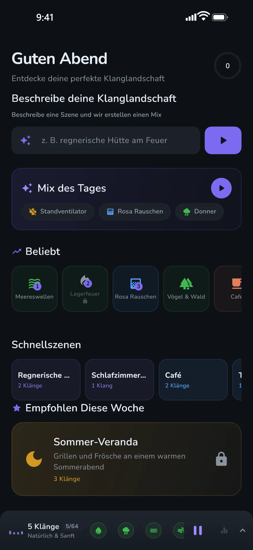 Der Bildschirm „Entdecken“ in Optophone