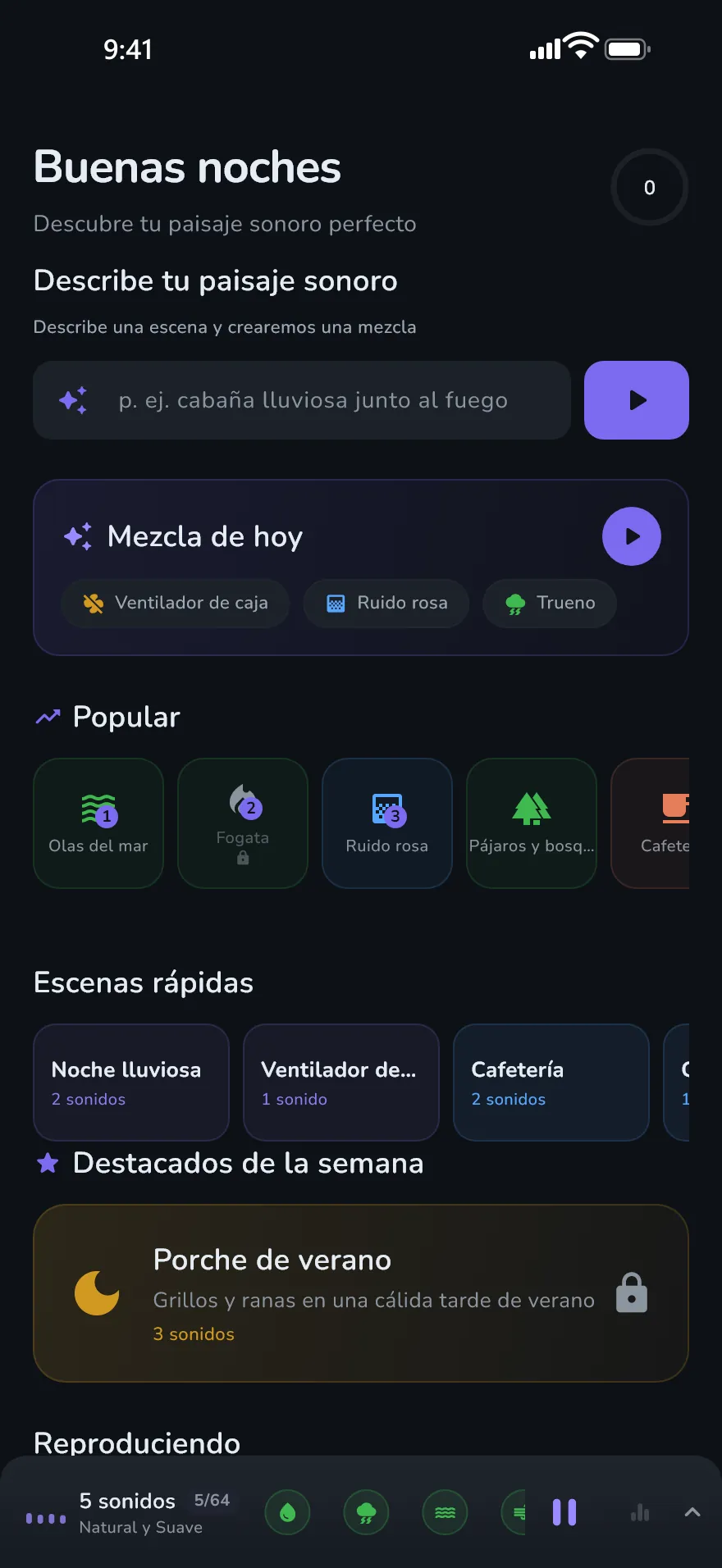 La pantalla «Explorar» de Optophone