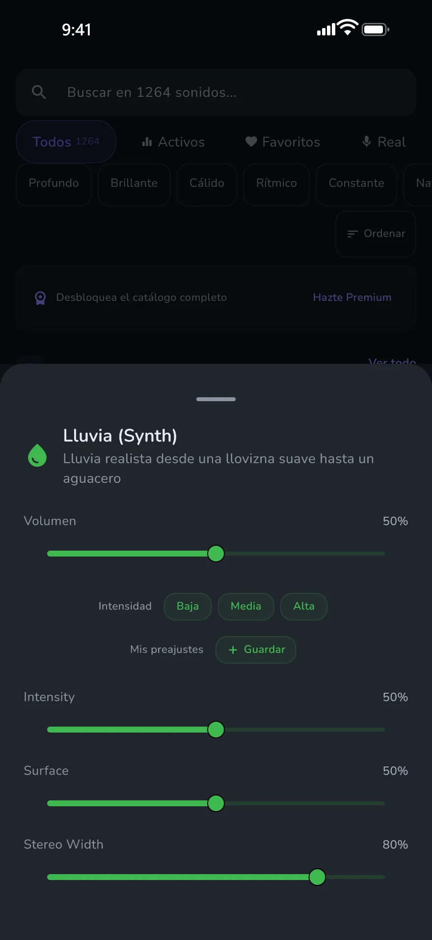La pantalla «Ajustar» de Optophone