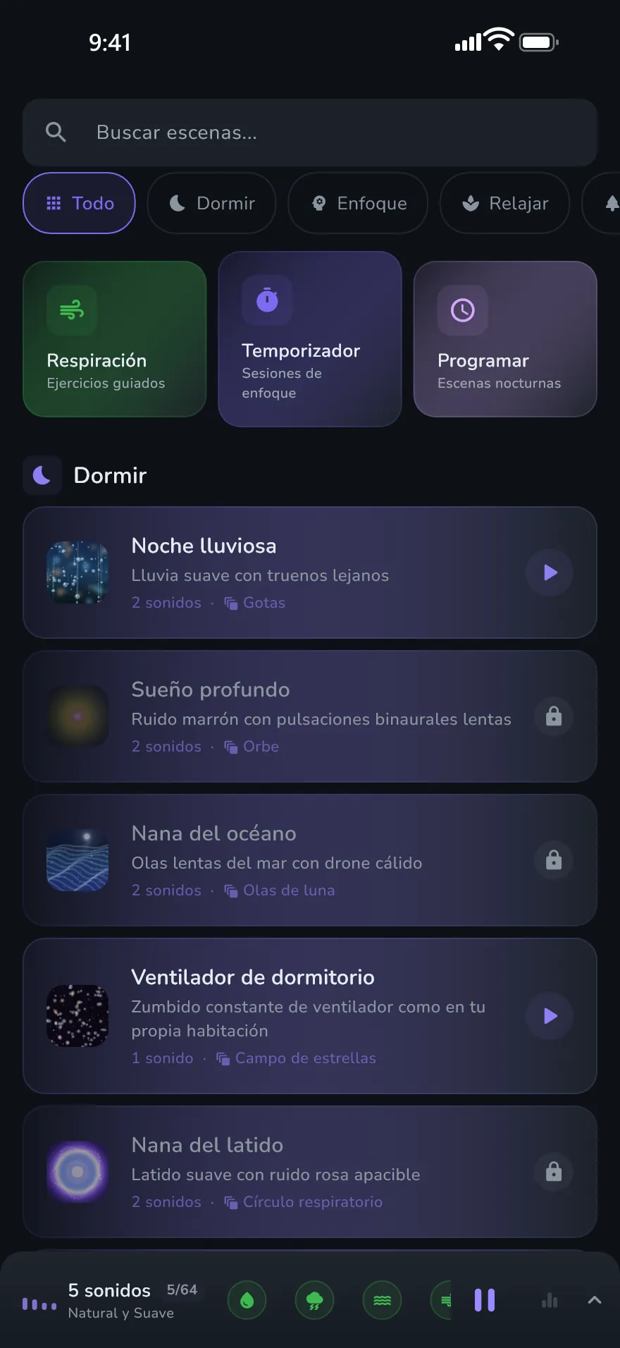 La pantalla «Escenas» de Optophone