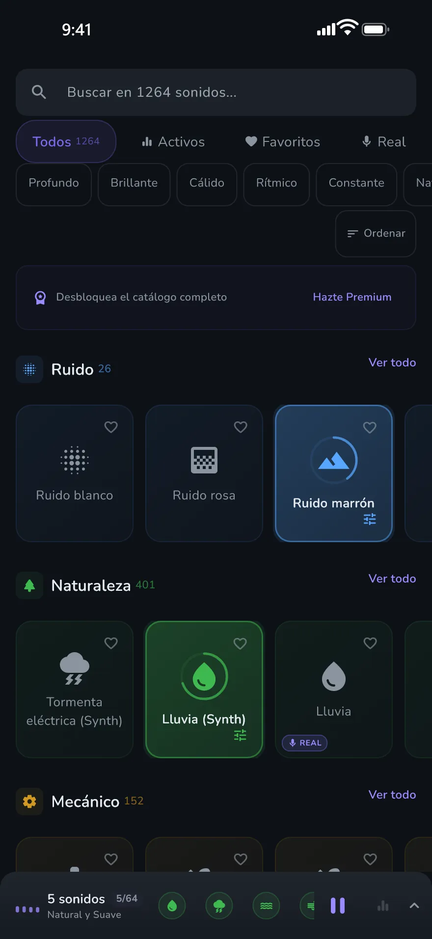 La pantalla «Sonidos» de Optophone