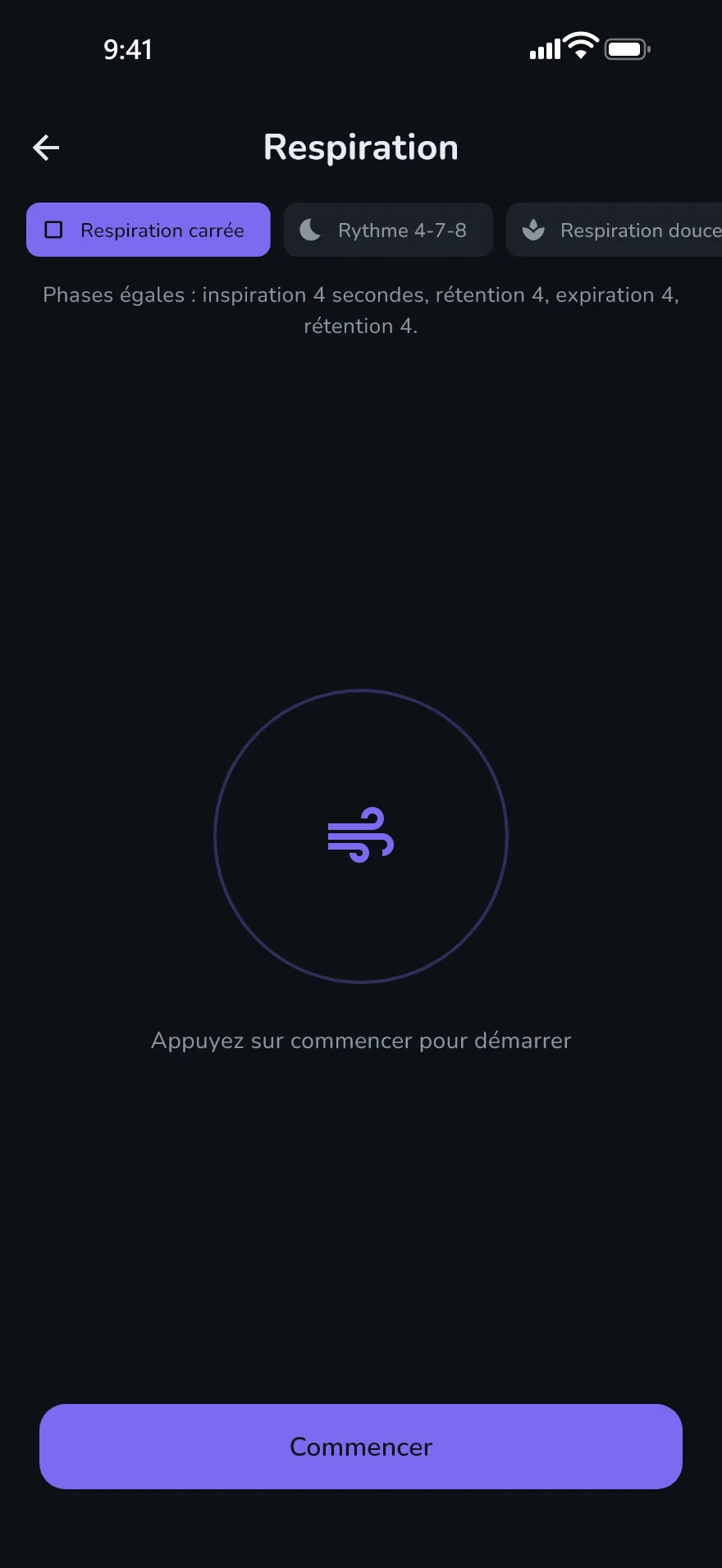 L’écran Respiration d’Optophone